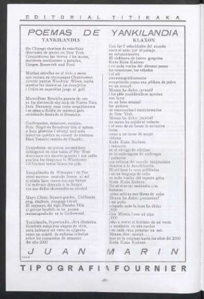 Poemas de Yankilandia : Yankilandia [y] Klaxon