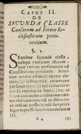 Caput II. De Secunda Classe Causarum ad Forum Ecclesiasticum pertinentium.