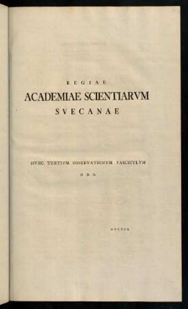3-4, Regiae Academiae Scientiarum Suecanae ...