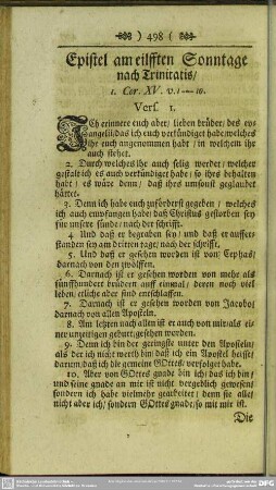 Epistel am eilfften Sonntage nach Trinitatis