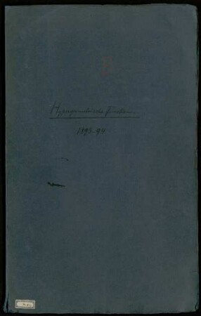 Ueber die hypergeometrische Function. [Vorlesungsmanuskript] [Vorlesungsmanuskript], Göttingen, 26.10.1893 - 6.3.1894 : Hypergeometrische Functionen