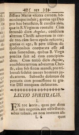 251-258, Lectio Spiritualis; ...