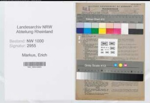 Entnazifizierung Erich Markus, geb. 27.01.1916 (Dolmetscher)