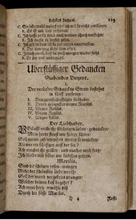 Uberflüssiger Gedancken Siebendes Dutzent.