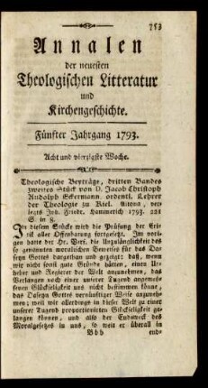 Acht und vierzigste Woche