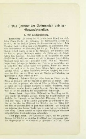 I. Das Zeitalter der Reformation und der Gegenreformation