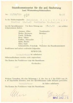 Baumgärtner, Friedrich