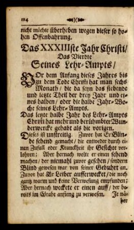 Das XXXIIIste Jahr Christi/ Das Vierdte Seines Lehr-Ampts/