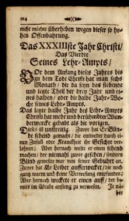 Das XXXIIIste Jahr Christi/ Das Vierdte Seines Lehr-Ampts/