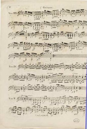 Six variations pour la guitare : oeuvre 2
