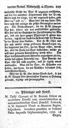 10) Philologie und Kritik.