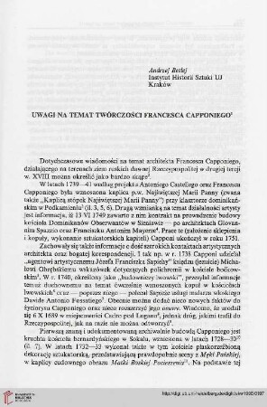 3: Uwagi na temat twórczości Francesca Capponiego