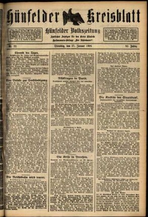 Ausgabe vom Dienstag, den 27. Januar 1925.