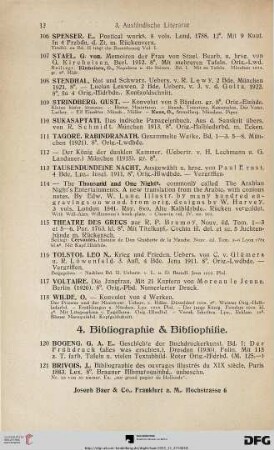 4. Bibliographie & Bibliophilie (Nr. 120-135)