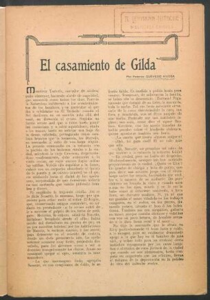 El casamiento de Gilda : (novela)