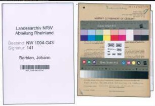 Entnazifizierung Johann Barbian , geb. 22.03.1890 ()