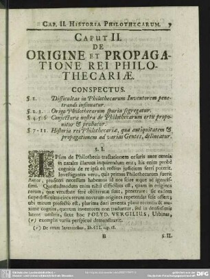 Caput II. De Origine Et Propagatione Rei Philothecariae