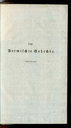VII. Vermischte Gedichte