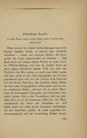 Fünfzehntes Kapitel, in dem Emil zum ersten Male einen Verbrecher vernimmt