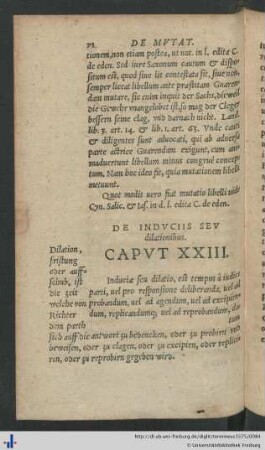 Caput XXIII. De Induciis sev dilationibus.