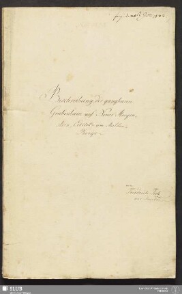 Beschreibung der gangbaren Grubenbaue auf Neuer Morgenstern, Erbstolln am Mulden-Berge - 18.6493 4.