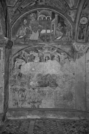 Freskendekoration mit Figuren und Szenen des AT, der Apokalypse, Evangelisten und Heiligen — Szenen aus dem Leben des Heiligen Magnus