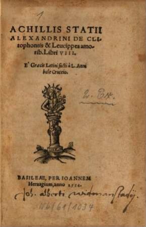 De Clitophontis et Leucippes amoribus