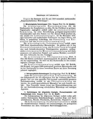 3. Mineralogische Sammlungen