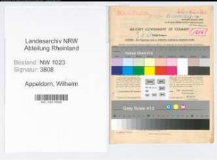Entnazifizierung Wilhelm Appeldorn , geb. 20.02.1904 (Inspektor)