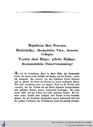 Gedächtnissrede auf Herrn Matthias Alex. Ecker.