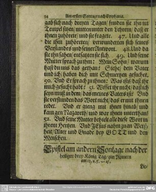 Epistel am andern Sontage nach der heiligen drey König Tag