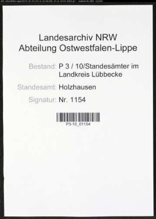 Sterberegister Standesamt Holzhausen