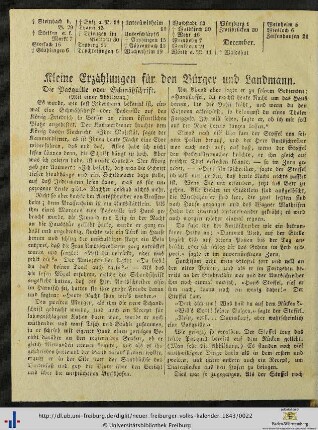 Kleine Erzählungen für den Bürger und Landmann.