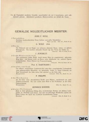 Gemälde neuzeitlicher Meister (Nr. 1-115)
