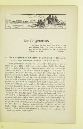1. Zur Religionskunde