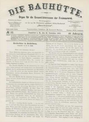 No. 52. Frankfurt a. M., den 26. Dezember 1903. 46. Jahrgang.