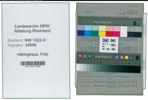 Entnazifizierung Fritz Hillringhaus , geb. 07.06.1909 (Sekretaer)