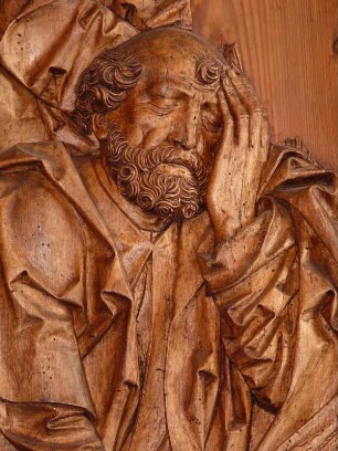 Ausschnitt aus dem Altarbild von Tilmann Riemenschneider in der Kirche St. Peter und Paul in Detwang, Taubertal