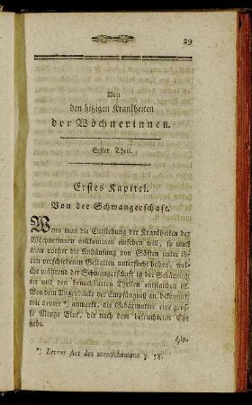 Erstes Kapitel. Von der Schwangerschaft.