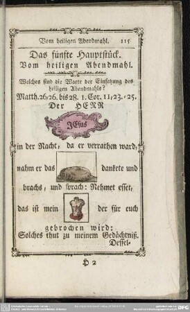 Das fünfte Hauptstück. Vom heiligen Abendmahl