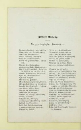 Zweiter Anhang. Die gebräuchlichsten Fremdwörter