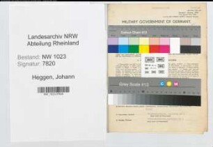Entnazifizierung Johann Heggen , geb. 01.03.1893 (Arbeiter)