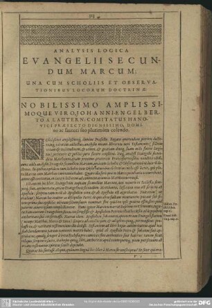 Analysis Logica Evangelii Secundum Marcum: Una Cum Scholiis Et Observationibus Locorum Doctrinae