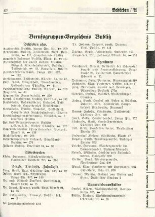 Berufsgruppen-Verzeichnis Bublitz