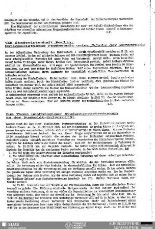 Zum Thema unabhängiger Studentenvertretungen an der Humboldt-Universität
