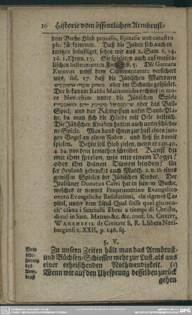 §. V. Vom Uhrsprung des Armbrust und Büchsen-Schiessen