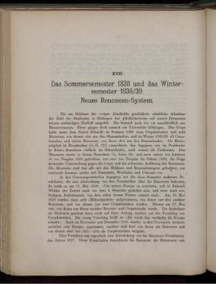 XVII. Das Sommersemester 1838 und das Winter- semester 1838/39. Neues Renoncen-System.