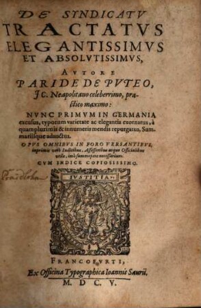 De Syndicatu tractatus elegantissimus