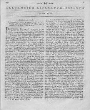 [Osterwald, J. F. v.]: Voyage pittoresque de Genève à Milan par le Simplon. [Ill. v. G. Lory, G. L. Lory, M de Meuron]. Paris: Didot; Neuchatel: Lory 1811