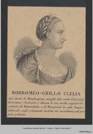 Folge von Bildnissen, Frauenbildnisse : Bildnis der Clelia Borromeo